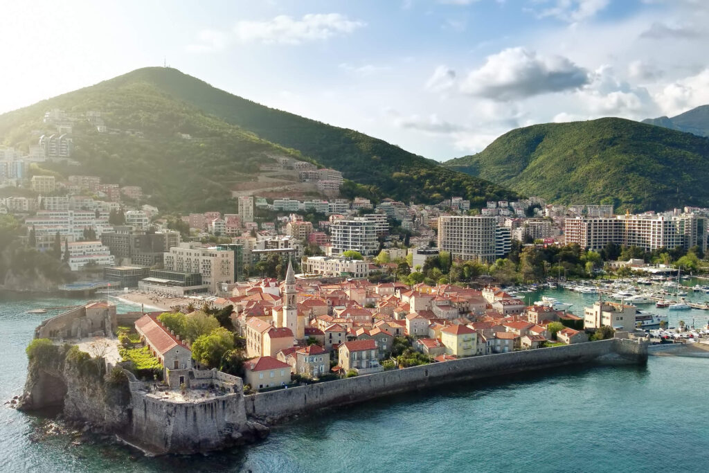 Budva Old Town at sunset